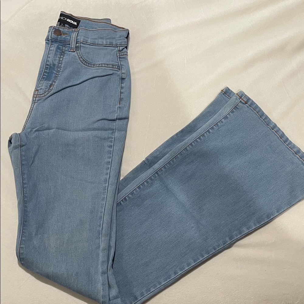 Fashion Nova Light Blue Flare Jeans